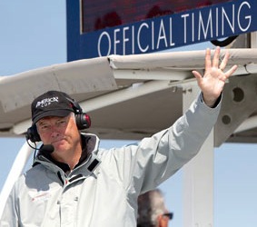 Gary Jobson, covering the 34th America's Cup from onboard the committee boat (photo credit: Steven Tsuchiya)